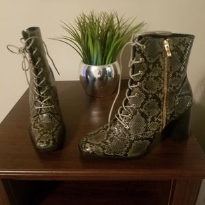 Snake-print Ankle Boot
